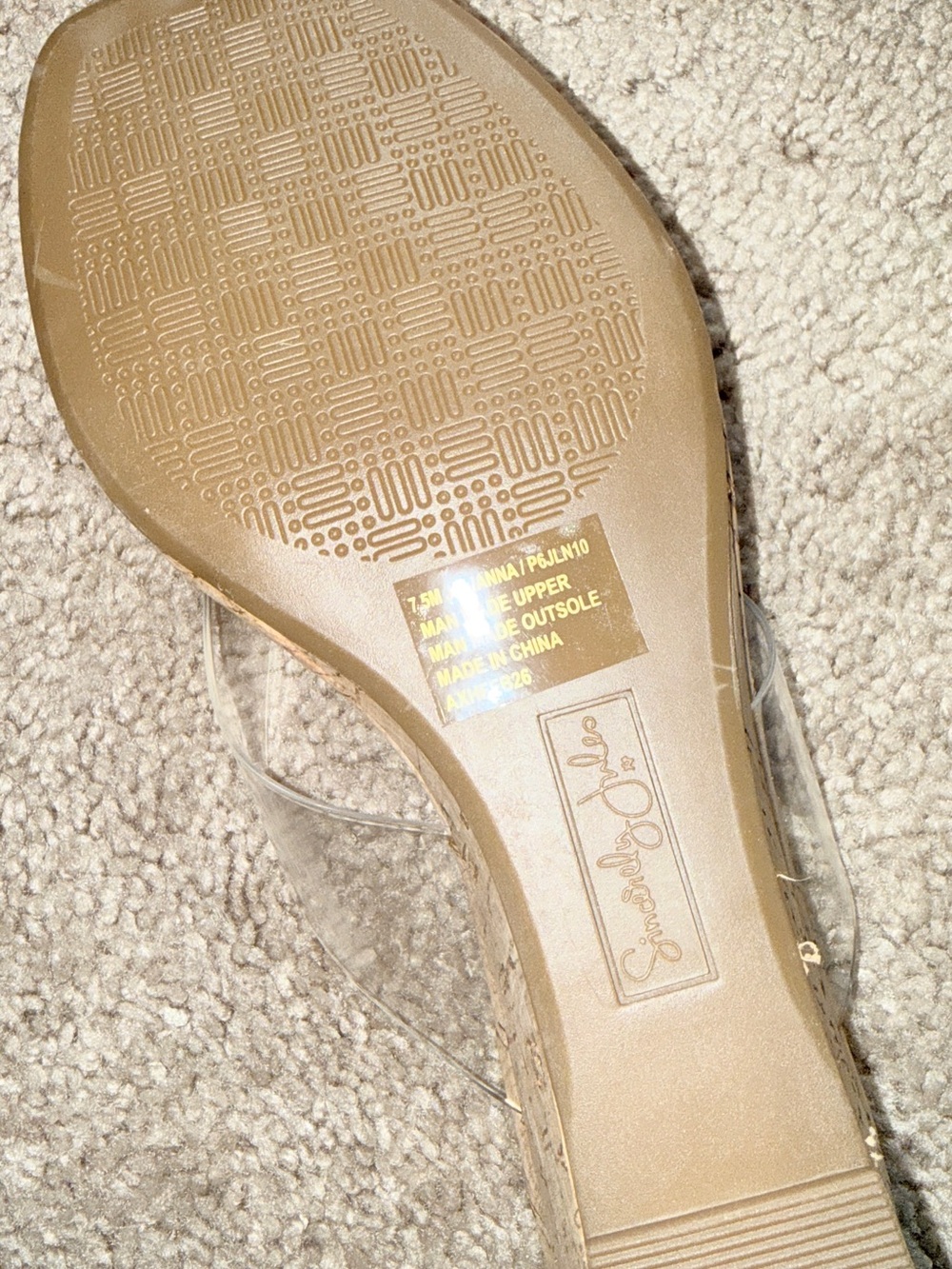 Clear PVC Cork Slide Sandals - Nude - Picture 4 of 4